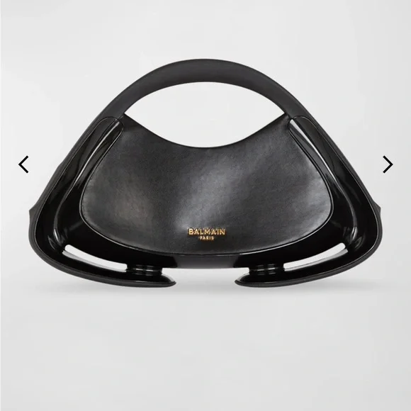 Balmain Bags Balmain Black Shoulder Bag With Sculptural Design